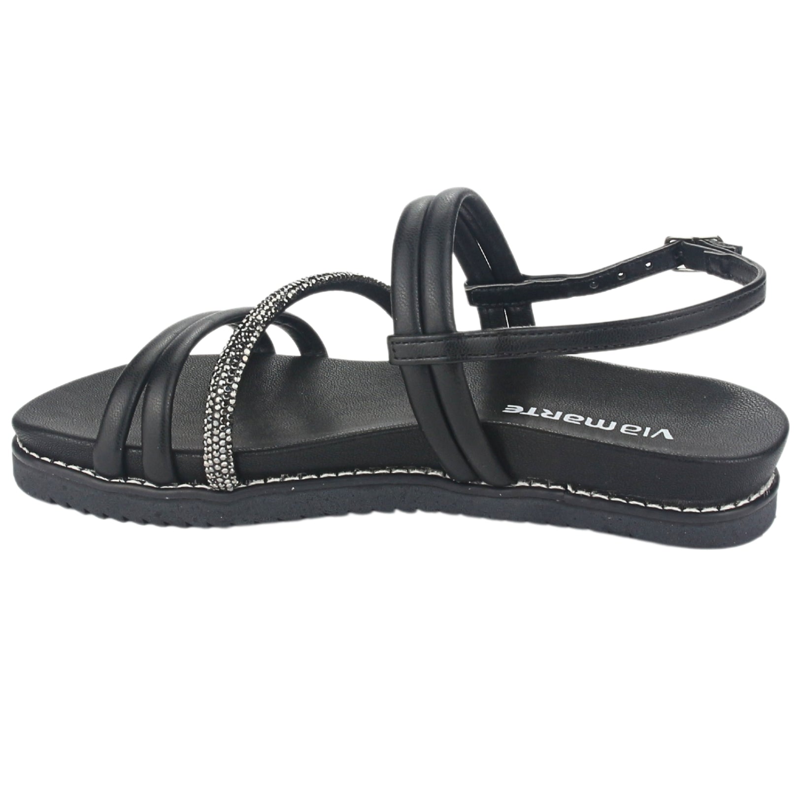 Sandalia Via Marte Mujer 23-10702 N Preto Casual