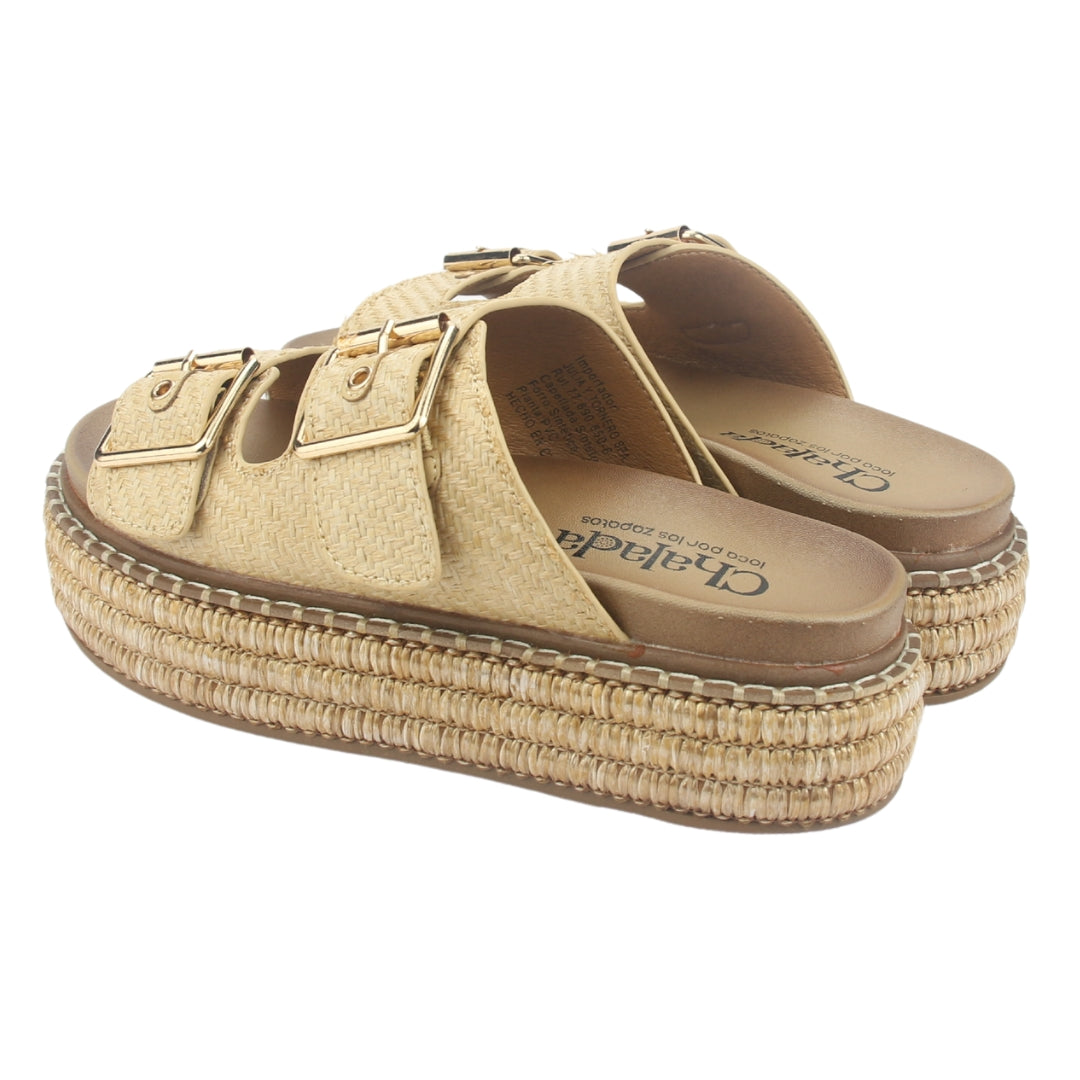 Sandalia Chalada Mujer Yukon-15 Beige Plataforma Poki