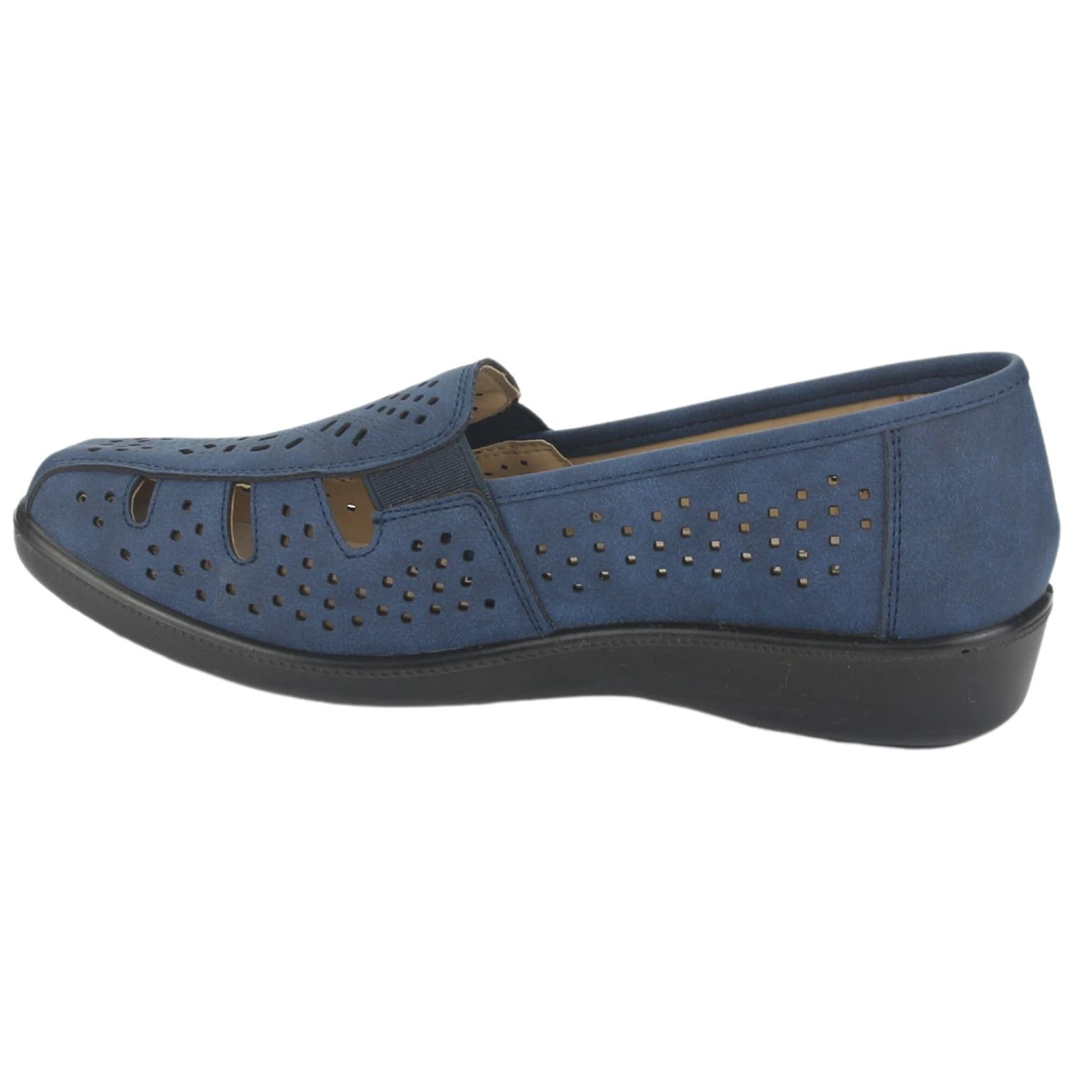 Mocasin Chalada Mujer Deco-1 Azul Comfort