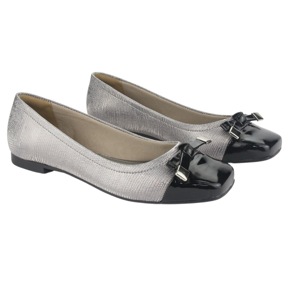 Ballerina Via Marte Mujer 23-13207 Preto/Pewter Casual Ballerinas Via Marte 