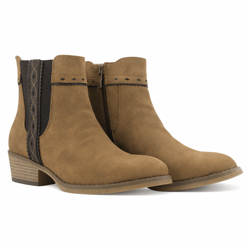 Bota Beige Mujer Casual Chalada Camp Botines Taco Chalada 