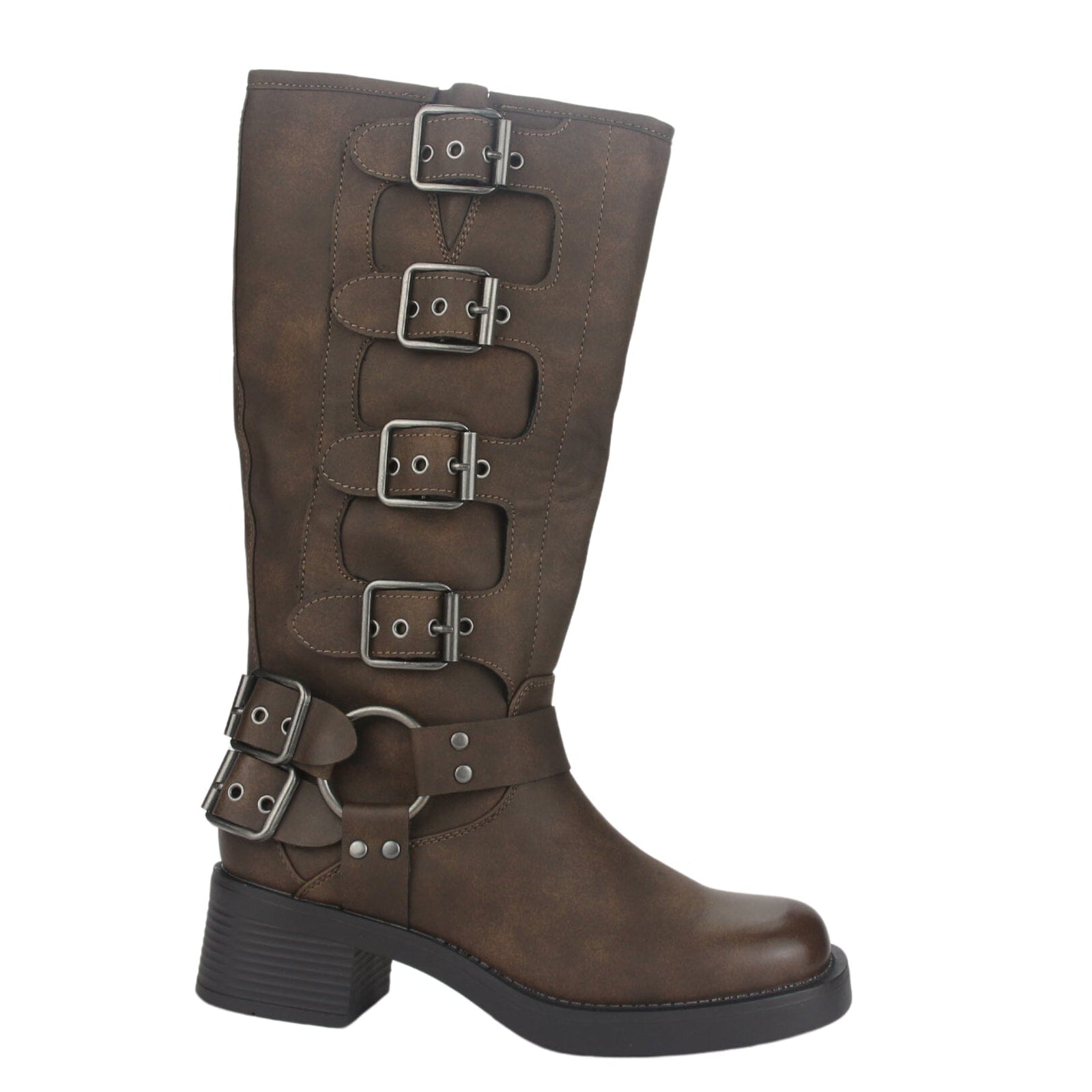 Bota Chalada Mujer Biker-2 Café Casual Botas Taco Chalada 
