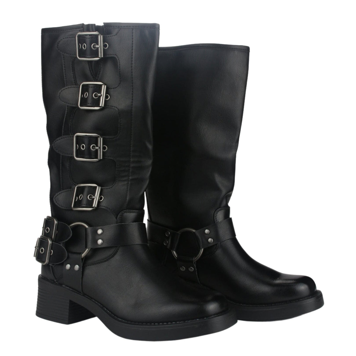 Bota Chalada Mujer Biker-2 Negro Casual Botas Taco Chalada 