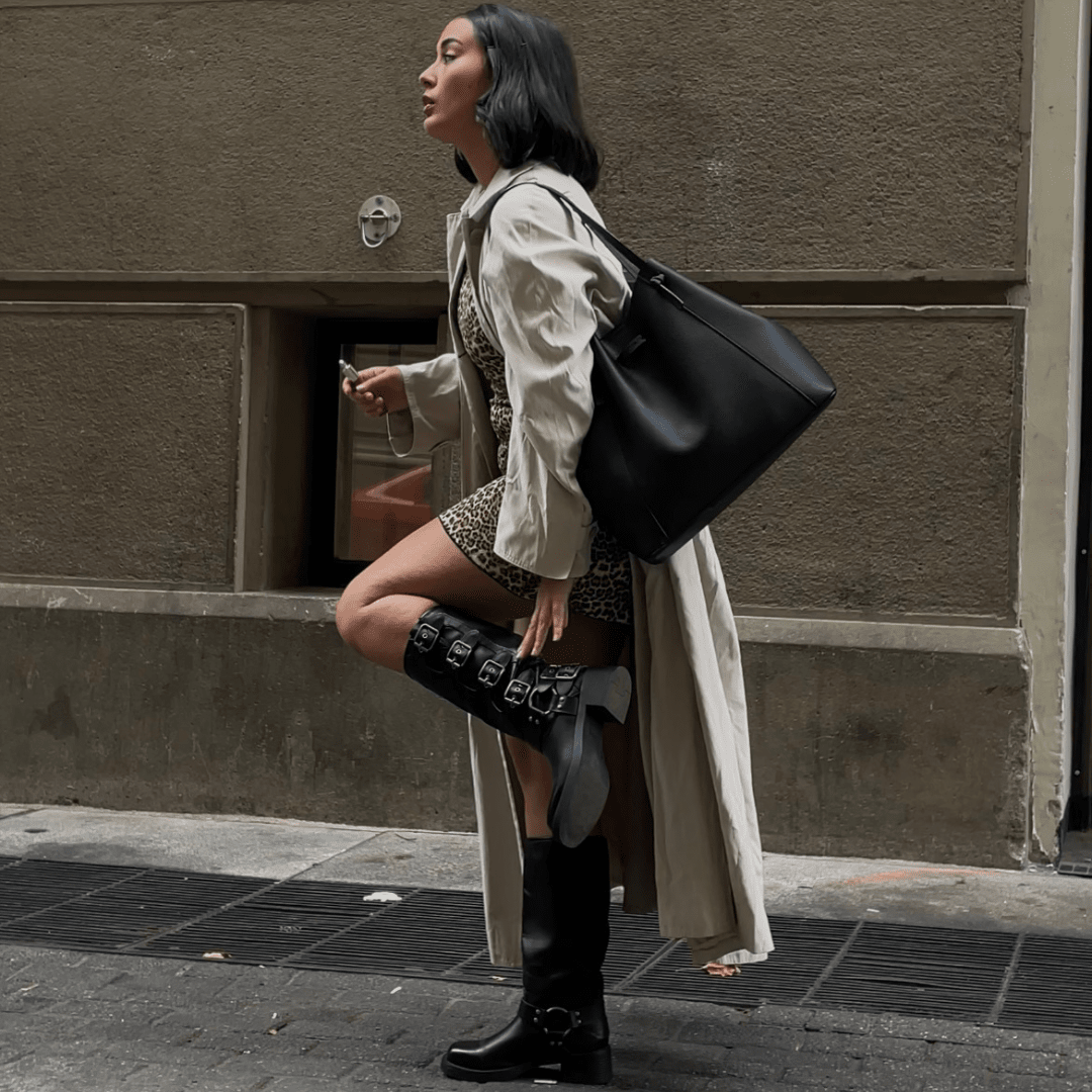 Bota Chalada Mujer Biker-2 Negro Casual Botas Taco Chalada 