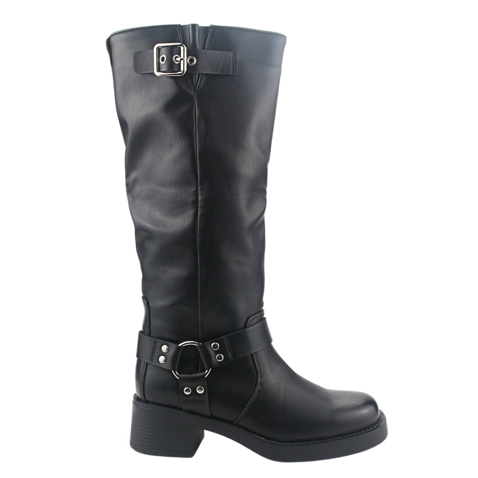 Bota Chalada Mujer Biker-3 Negro Casual Botas Taco Chalada 