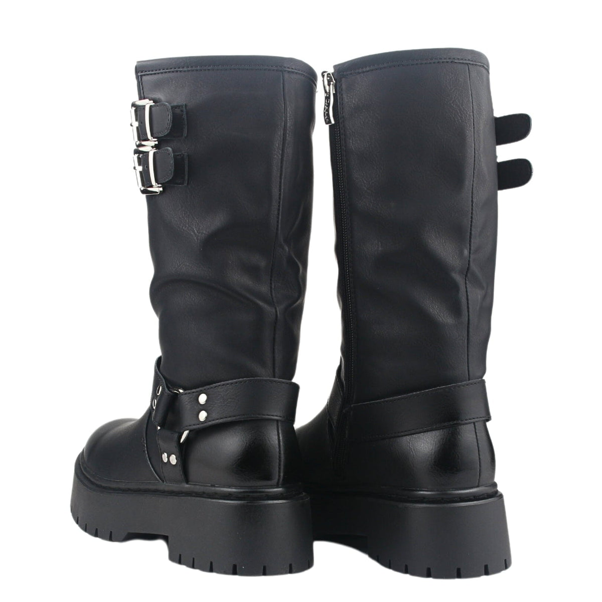 Bota Chalada Mujer Rust-23 Negro Plataforma Botas Taco Chalada 