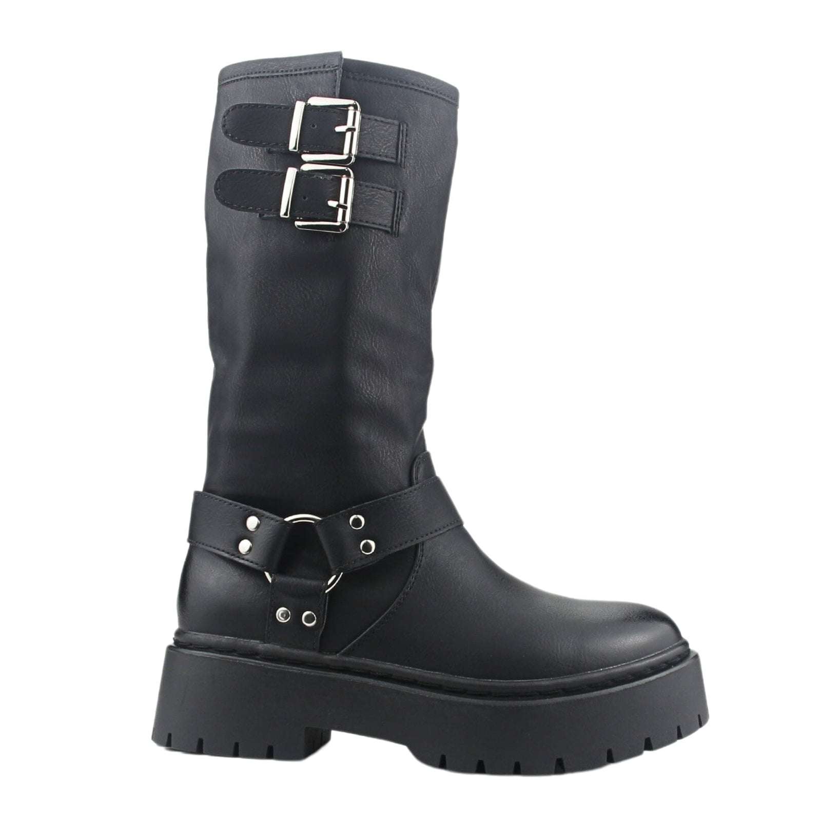 Bota Chalada Mujer Rust-23 Negro Plataforma Botas Taco Chalada 