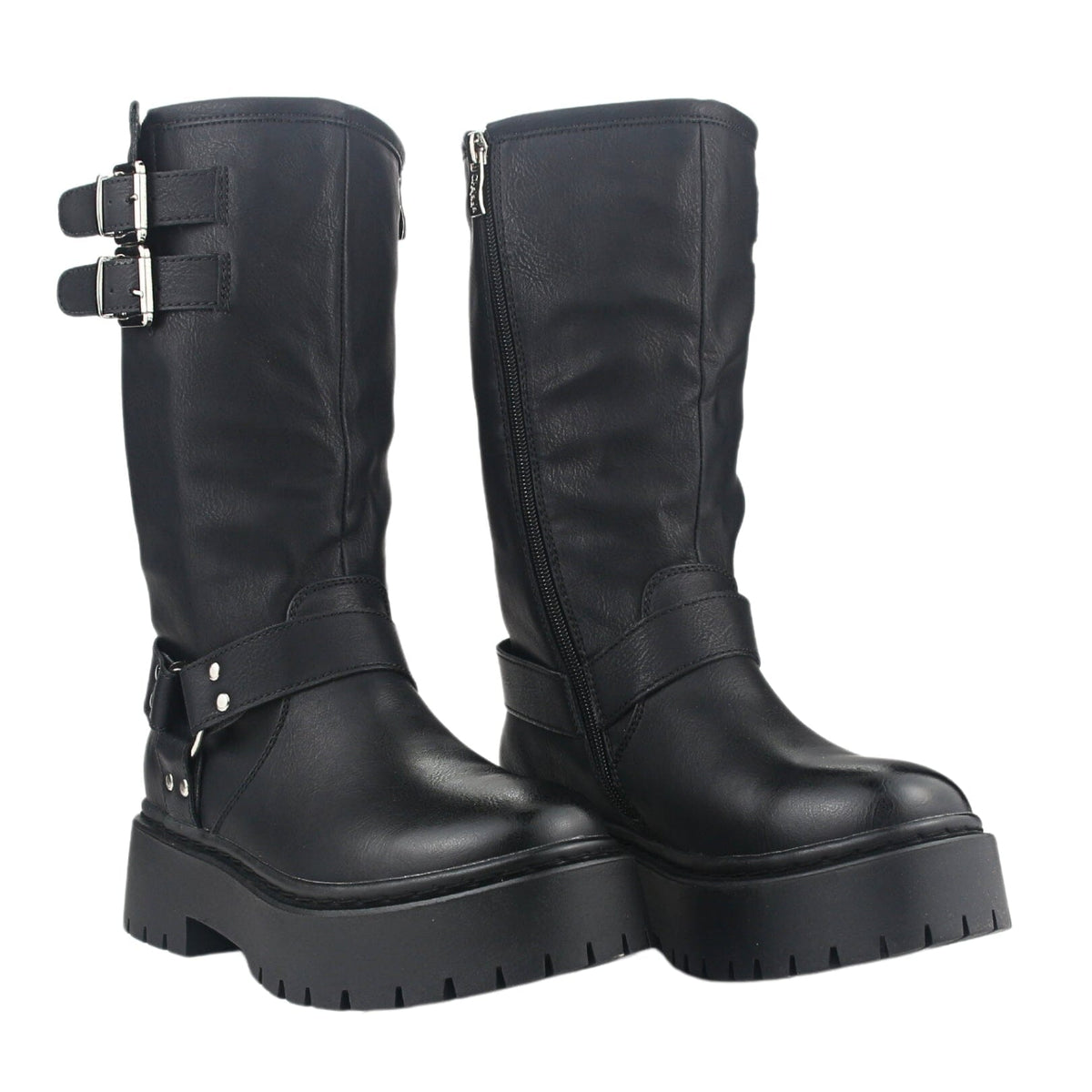 Bota Chalada Mujer Rust-23 Negro Plataforma Botas Taco Chalada 