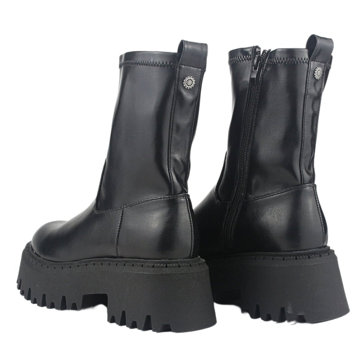 Bota Chalada Mujer Tractor-20 Negro Casual Botines Plataforma Chalada 