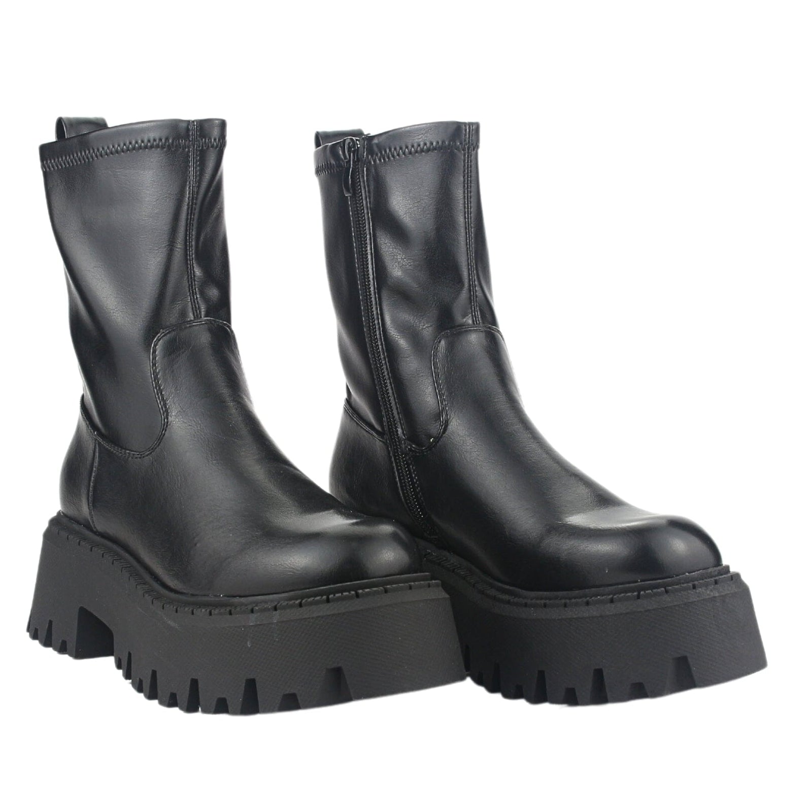 Bota Chalada Mujer Tractor-20 Negro Casual Botines Plataforma Chalada 