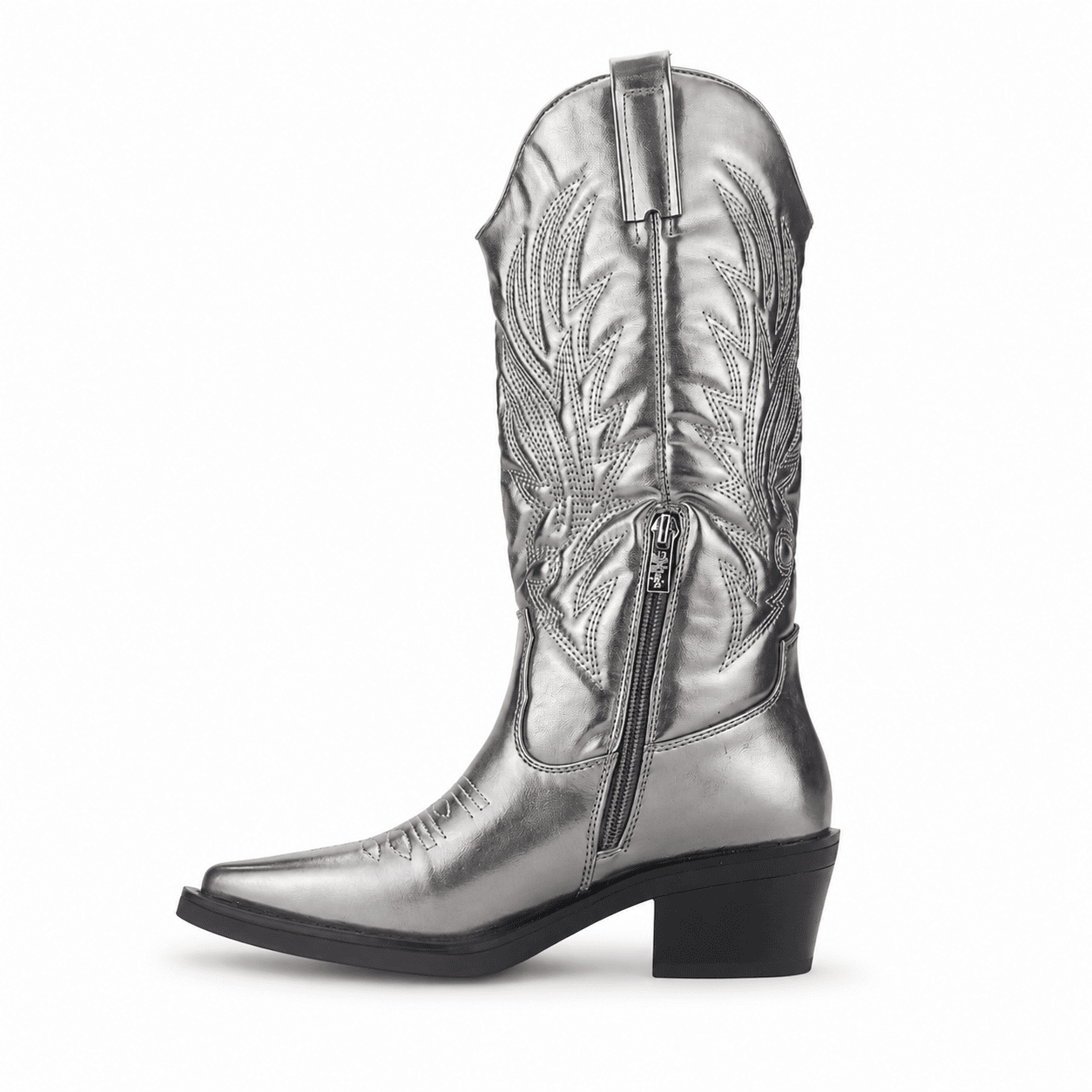 Bota Chalada Mujer West-22 Plateado Casual Botas Taco Chalada 