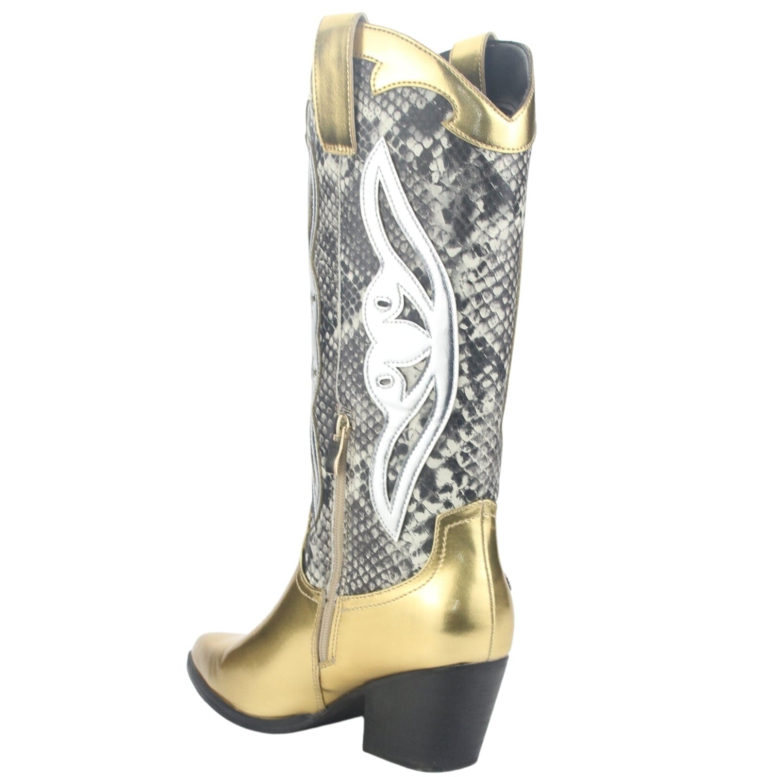 Bota Chalada Mujer Westnew-1 Dorado Casual Botas Taco Chalada 