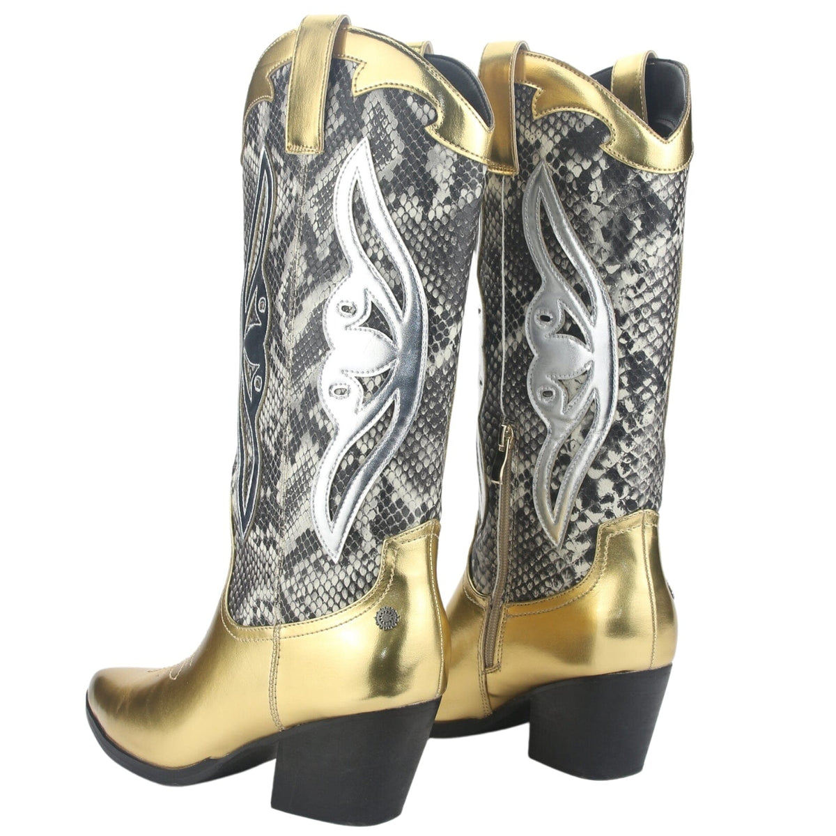 Bota Chalada Mujer Westnew-1 Dorado Casual Botas Taco Chalada 