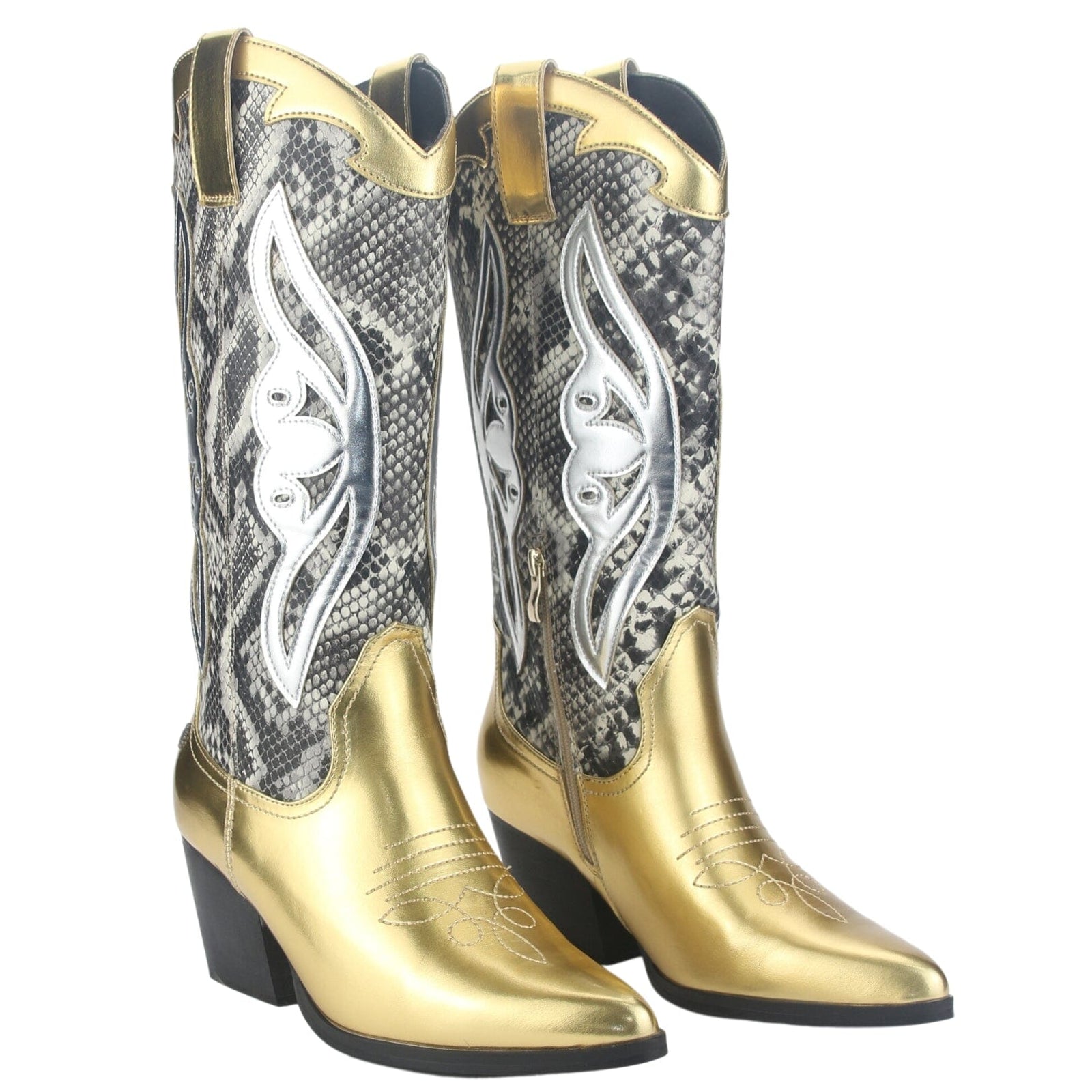 Bota Chalada Mujer Westnew-1 Dorado Casual Botas Taco Chalada 