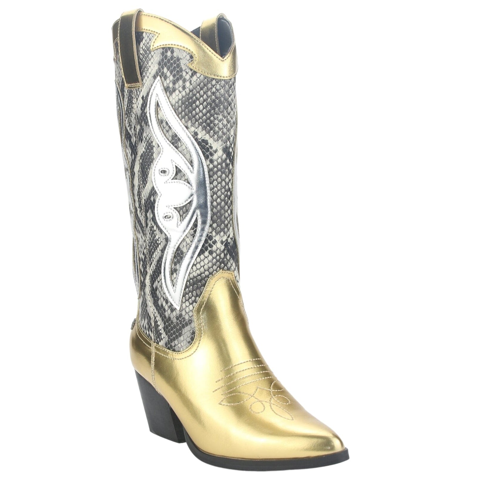 Bota Chalada Mujer Westnew-1 Dorado Casual Botas Taco Chalada 