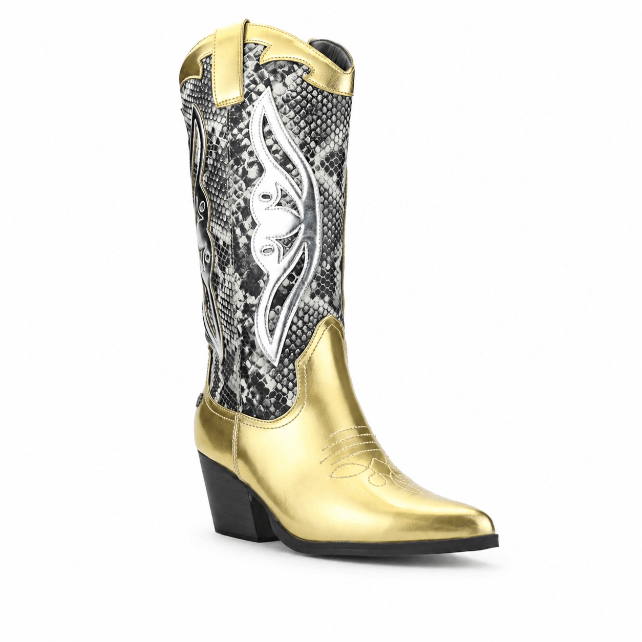 Bota Chalada Mujer Westnew-1 Dorado Casual Botas Taco Chalada 