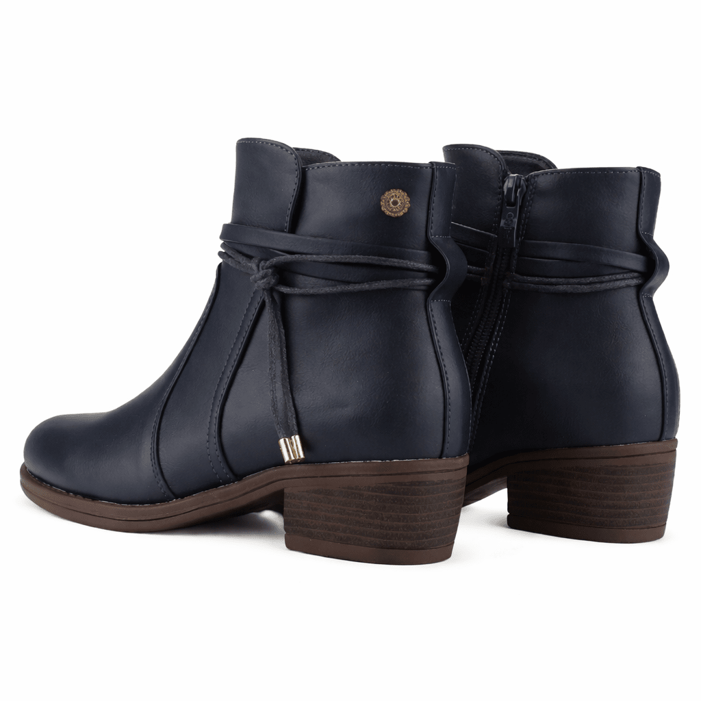 Botin Azul Mujer Casual Chalada Trosi Botines Taco Chalada 