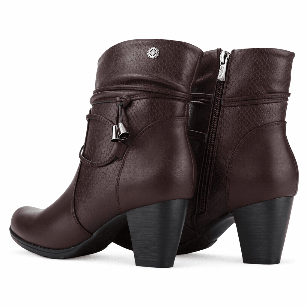Botin Burdeo Mujer Casual Chalada Ceta Botines Taco Chalada 