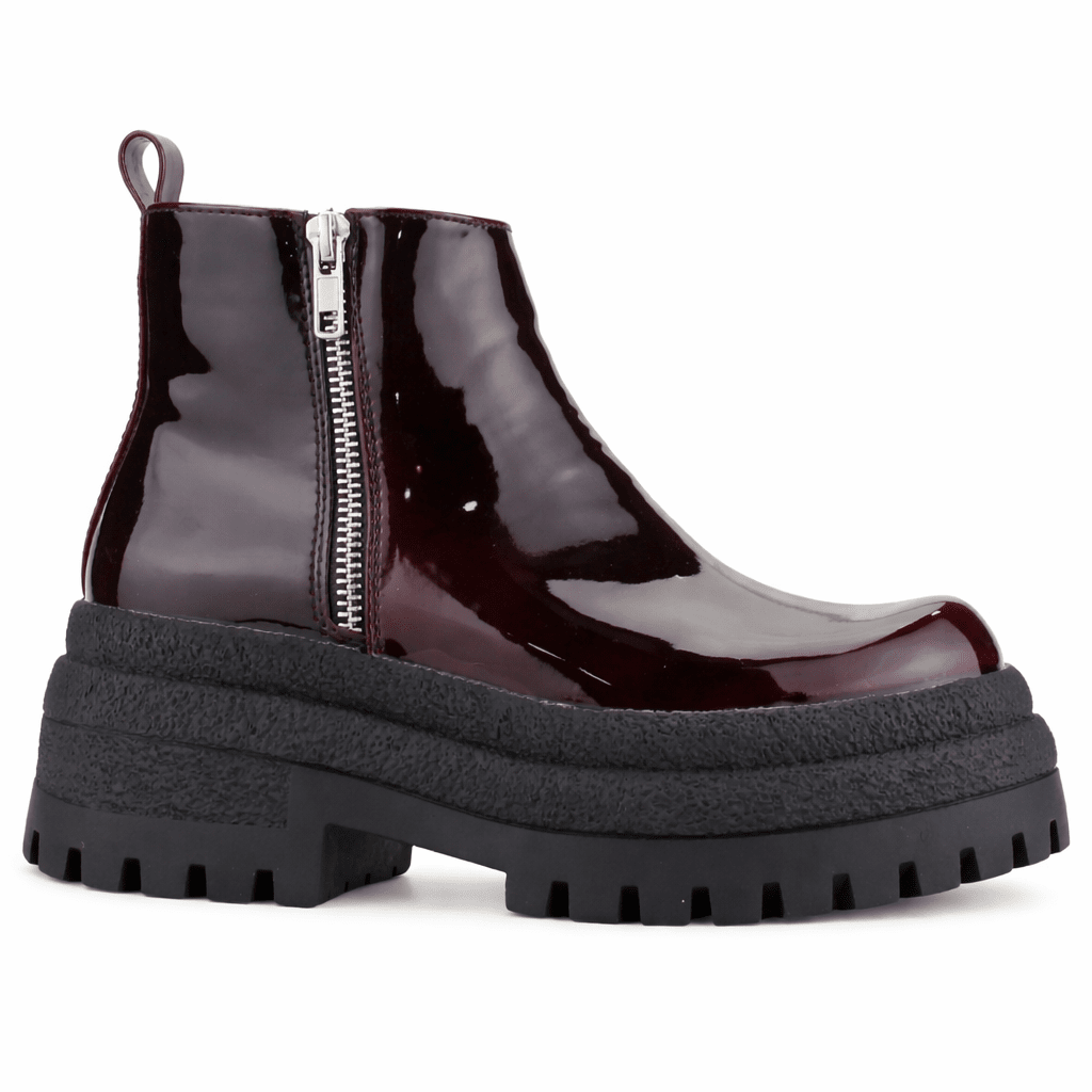 Botin Burdeo Mujer Casual Chalada Krepin Botines Taco Chalada 