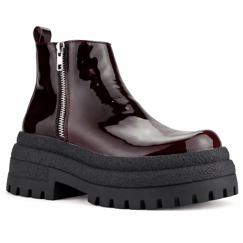 Botin Burdeo Mujer Casual Chalada Krepin Botines Taco Chalada 