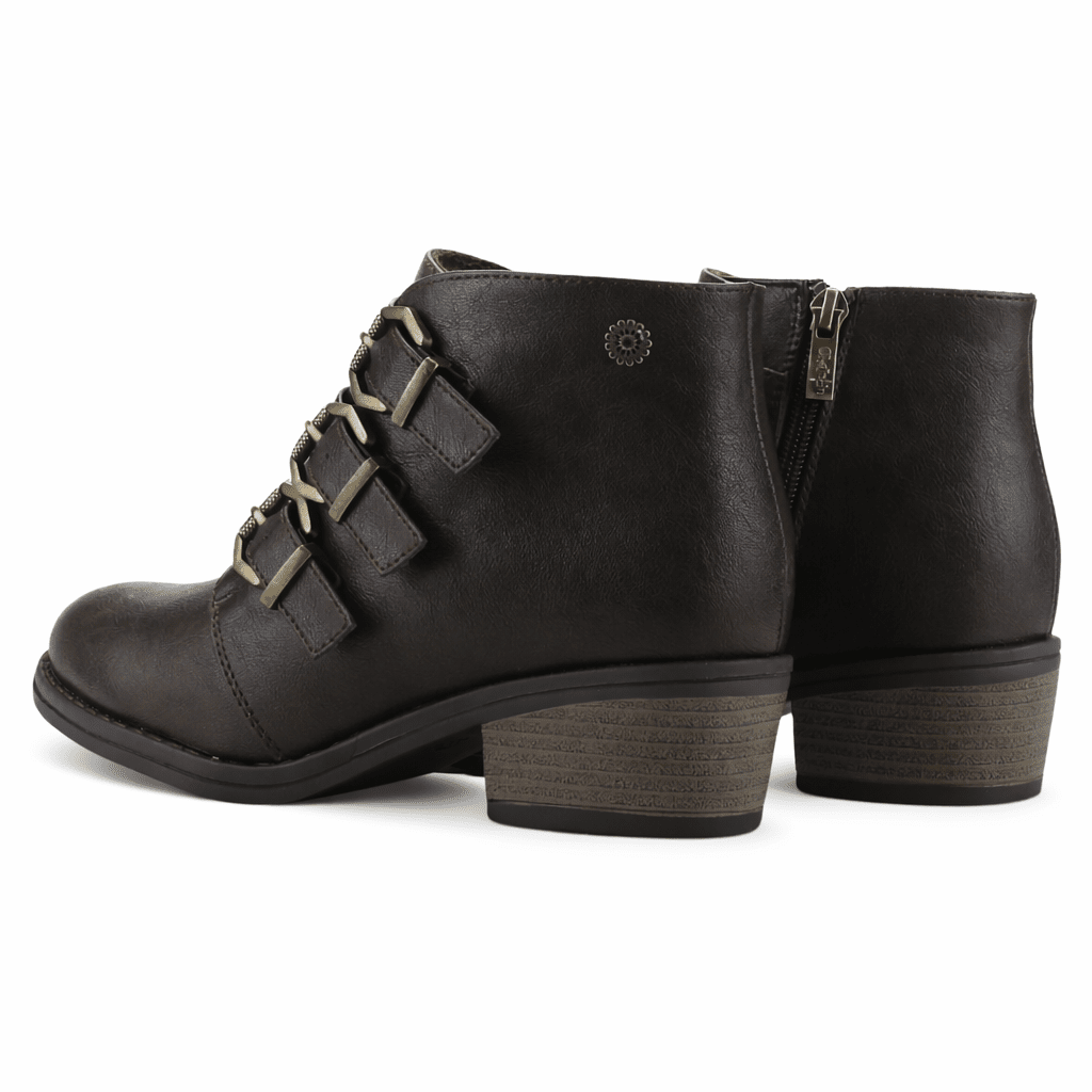 Botin Café Mujer Casual Chalada Faca Botines Taco Chalada 