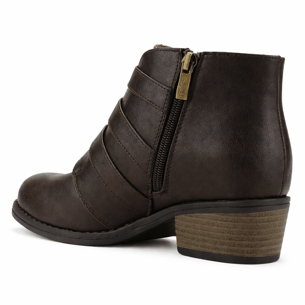 Botin Café Mujer Casual Chalada Faca Botines Taco Chalada 