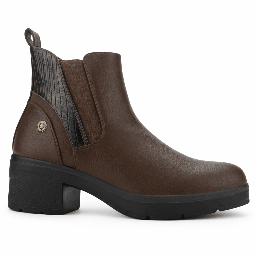 Botin Café Mujer Casual Chalada Madena Botines Taco Chalada 