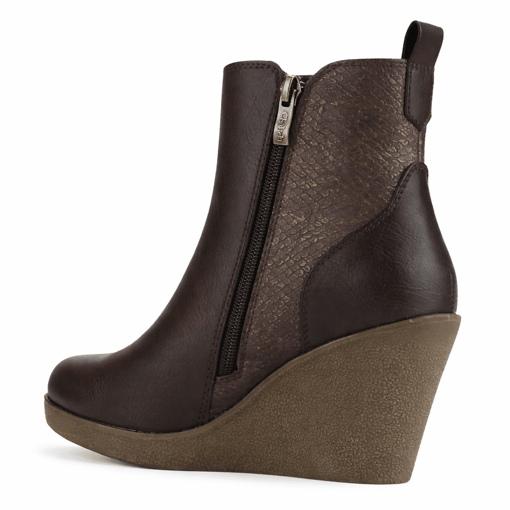 Botin Café Mujer Casual Chalada Wedge Botines Taco Chalada 