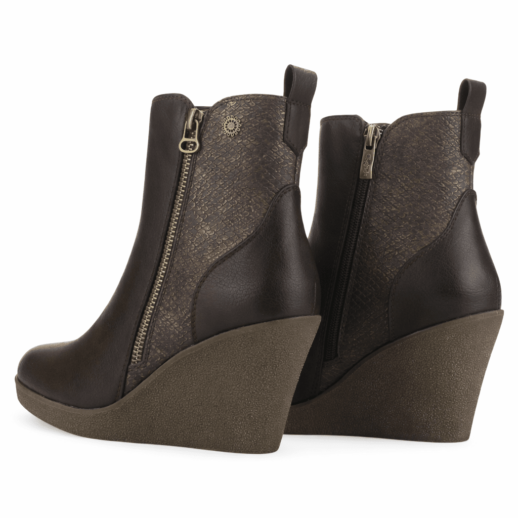 Botin Café Mujer Casual Chalada Wedge Botines Taco Chalada 