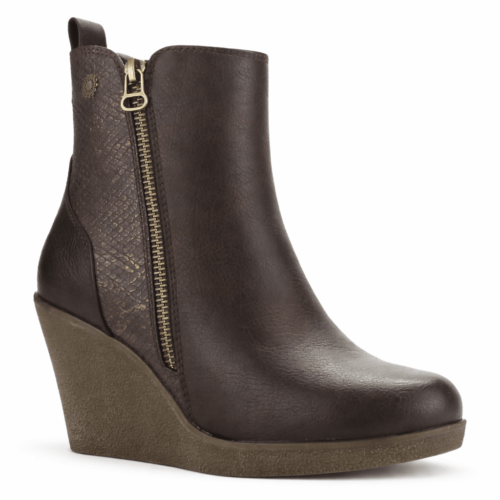 Botin Café Mujer Casual Chalada Wedge Botines Taco Chalada 