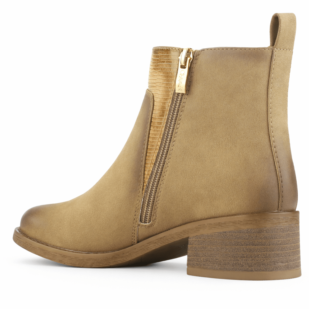 Botin Camel Mujer Casual Chalada Trafa Botines Taco Chalada 