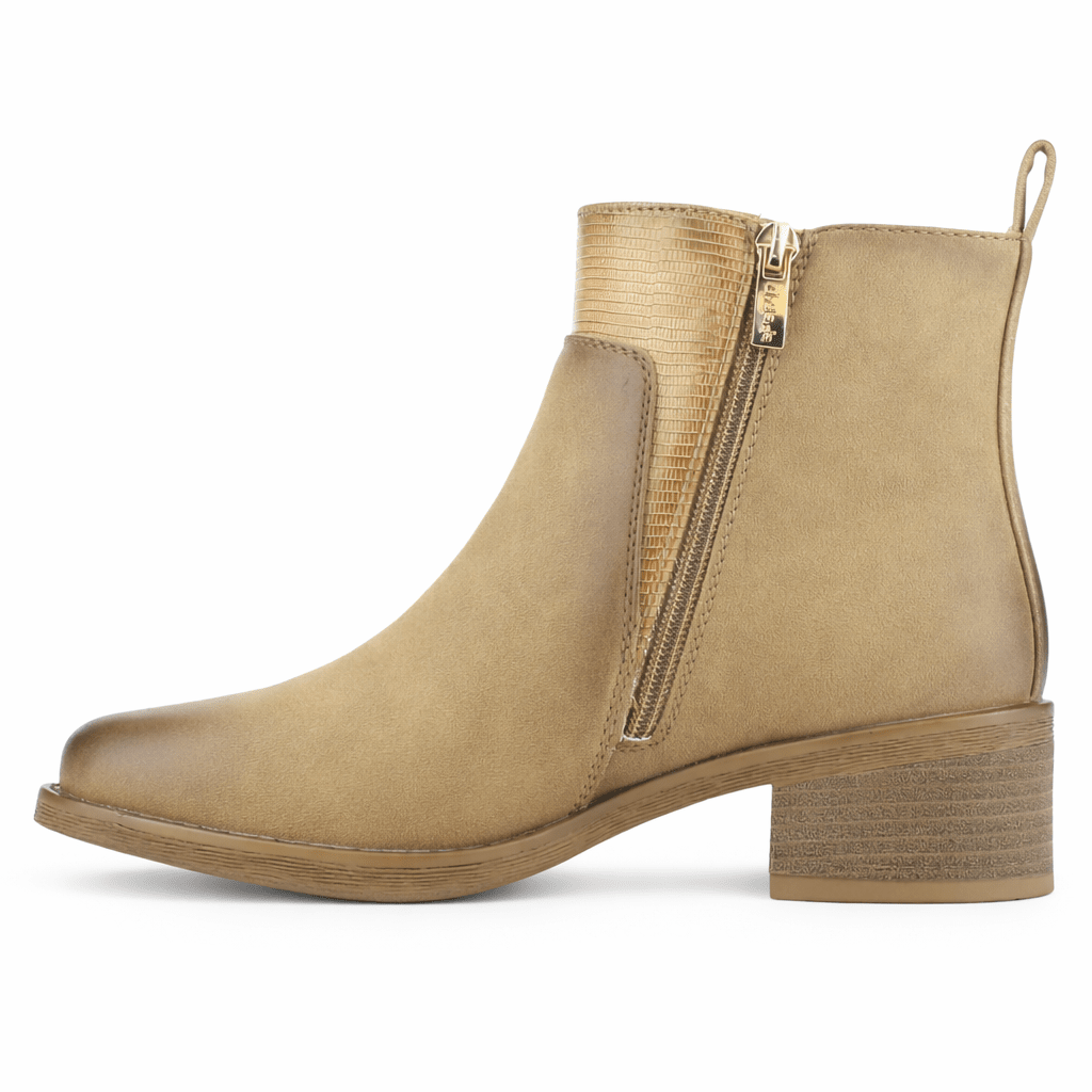 Botin Camel Mujer Casual Chalada Trafa Botines Taco Chalada 