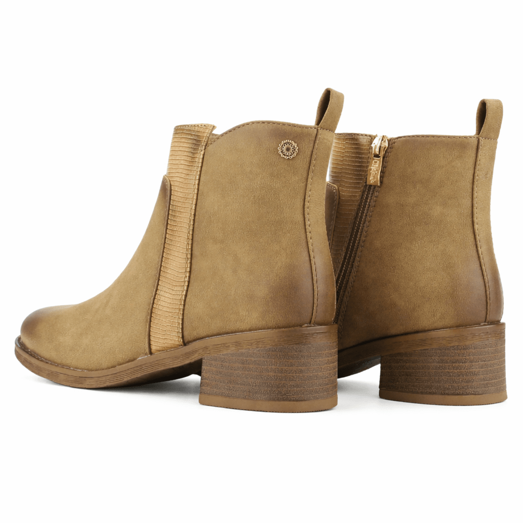Botin Camel Mujer Casual Chalada Trafa Botines Taco Chalada 