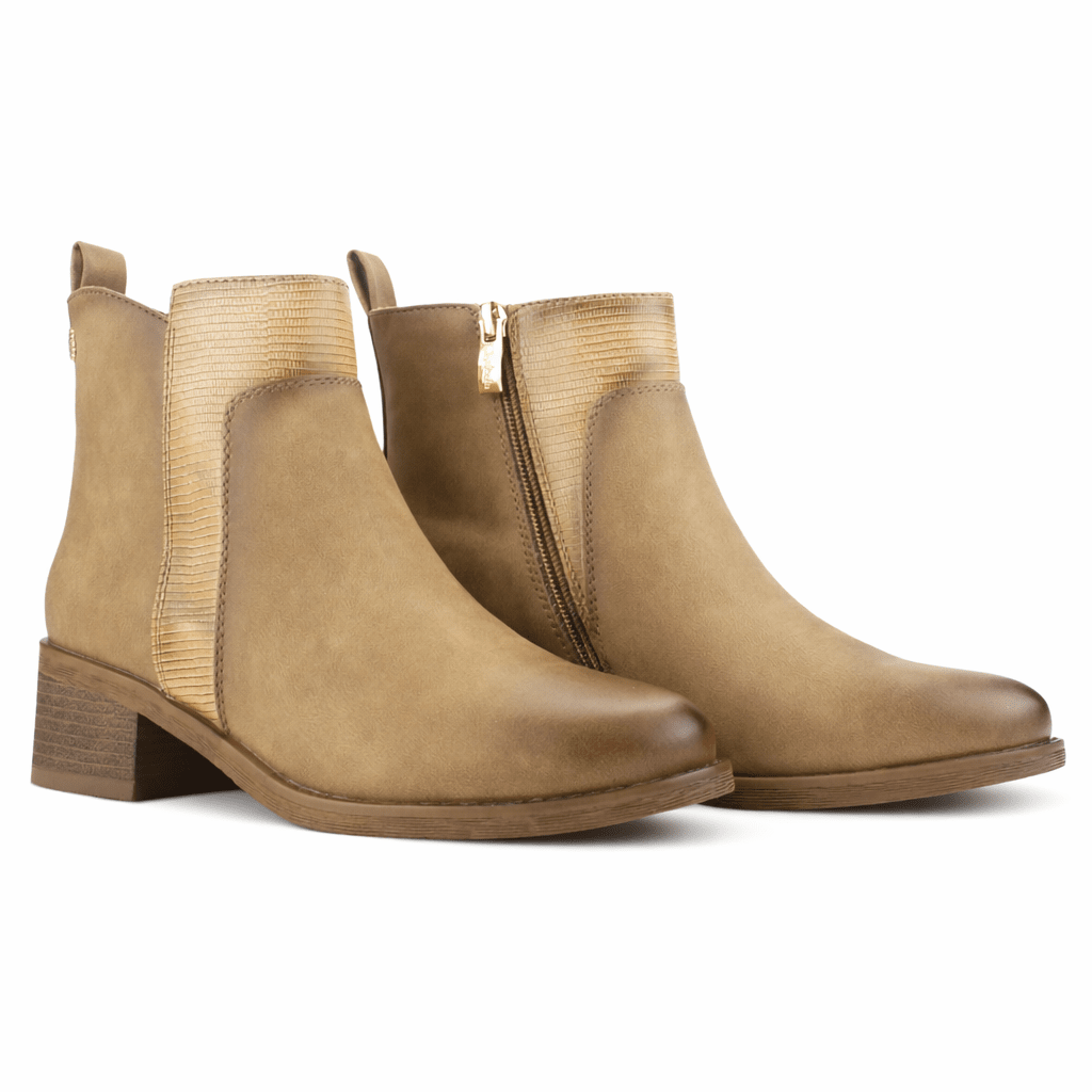Botin Camel Mujer Casual Chalada Trafa Botines Taco Chalada 