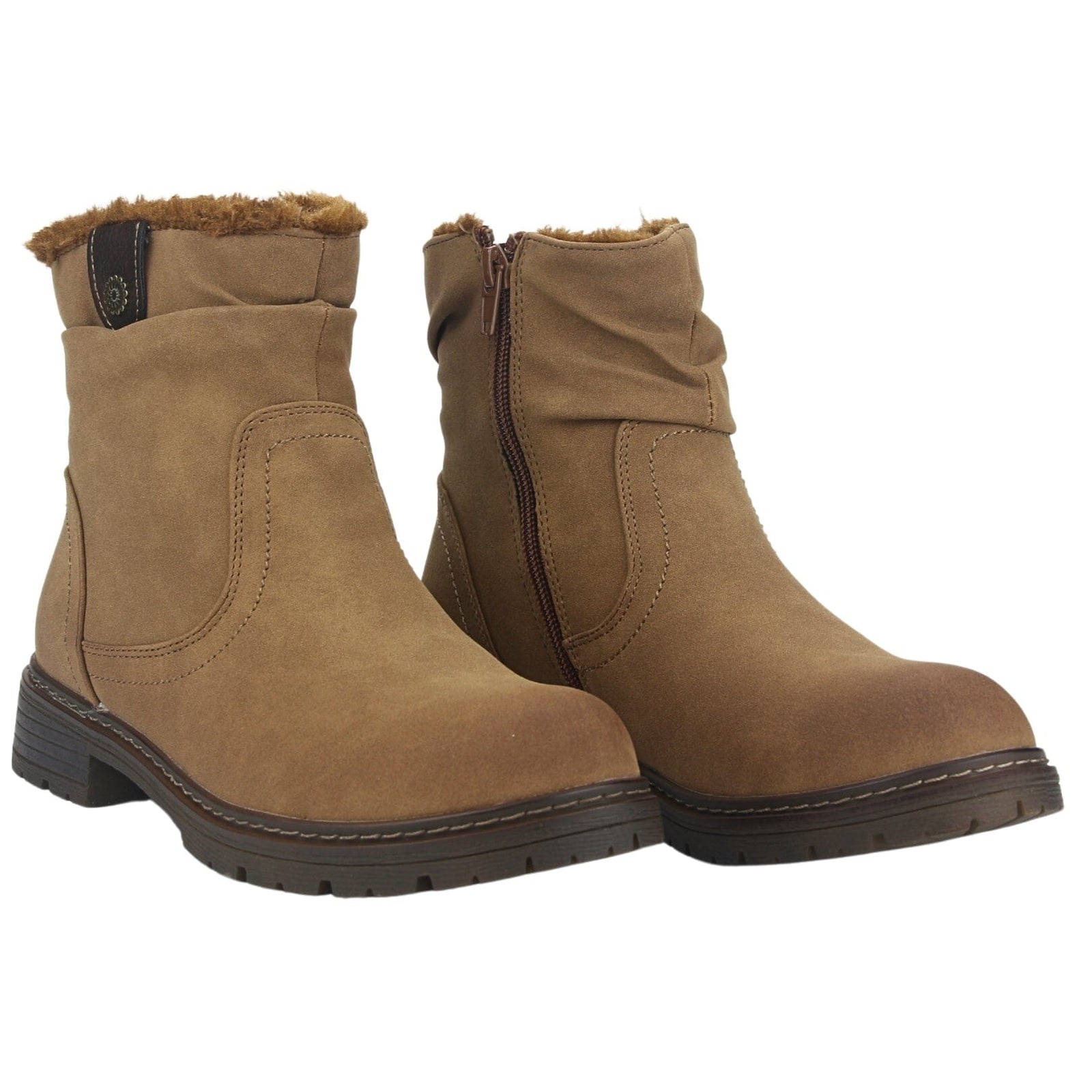 Botin Chalada Mujer Andy-2 Camel Casual Botines Planos Chalada 