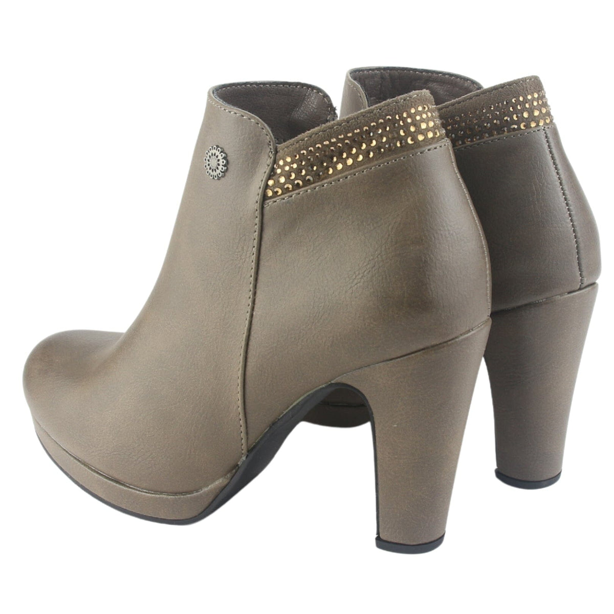 Botin Chalada Mujer Bambina-21 Taupe Casual Botines Taco Chalada 