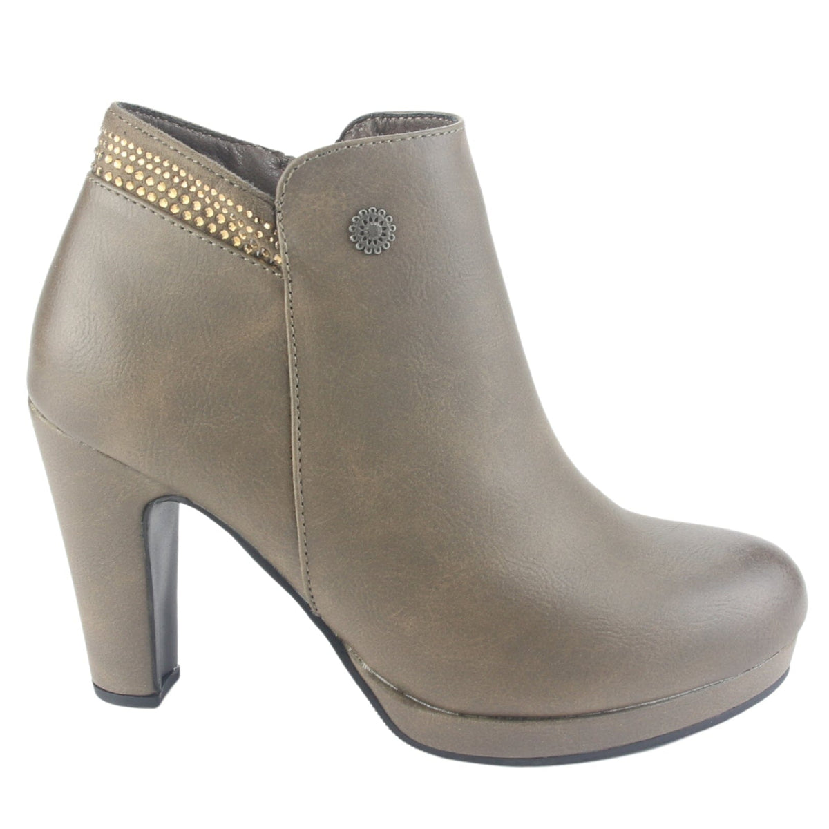 Botin Chalada Mujer Bambina-21 Taupe Casual Botines Taco Chalada 