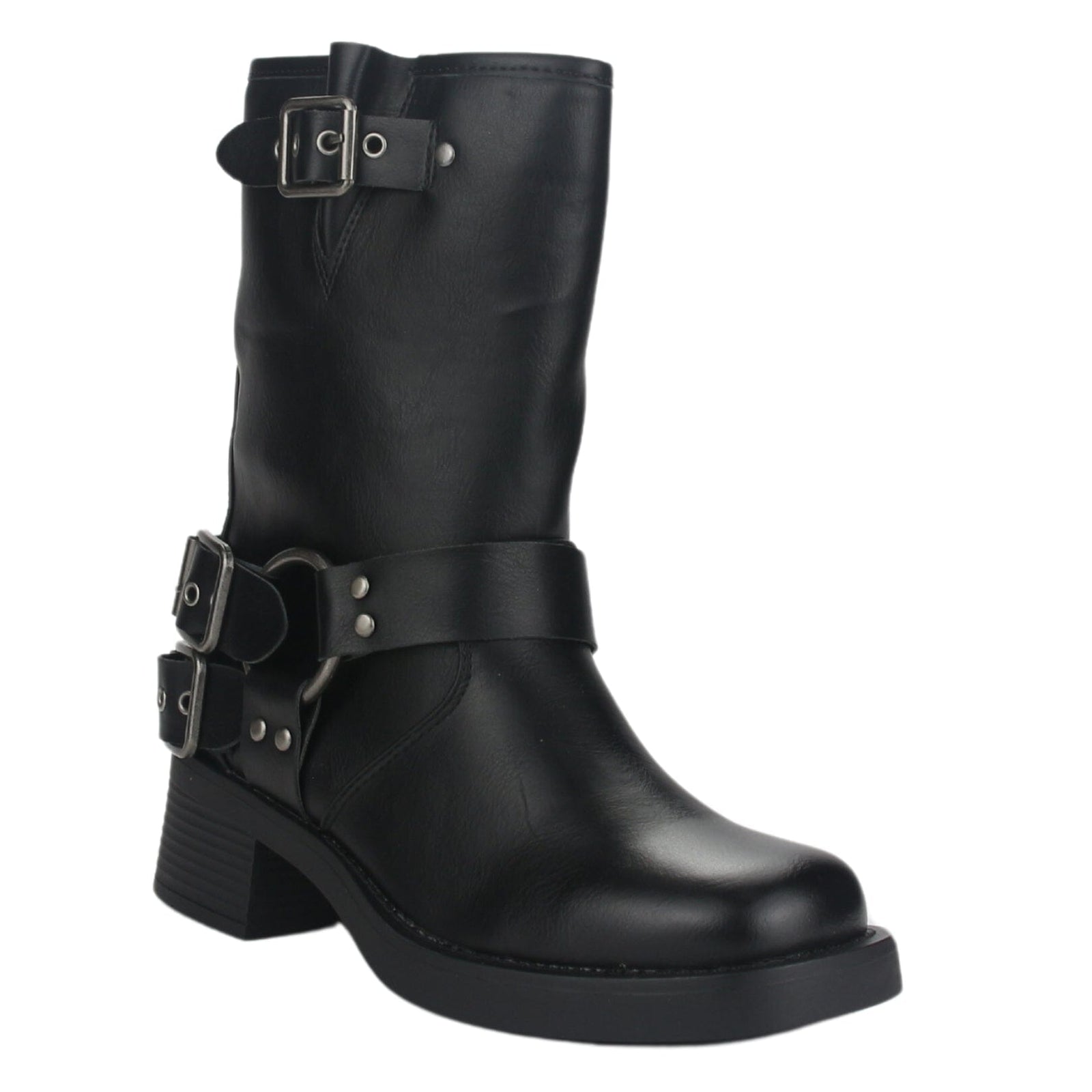 Botin Chalada Mujer Biker-1 Negro Casual Botines Taco Chalada 