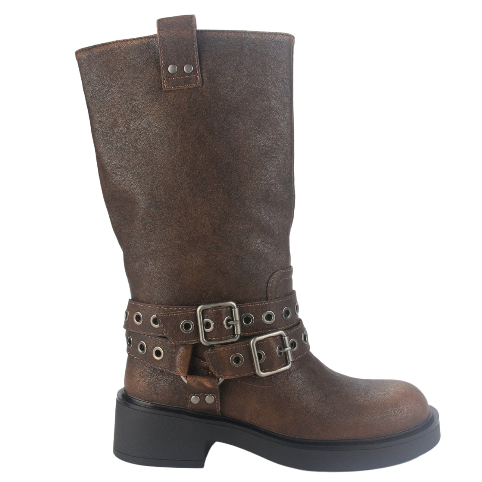 Botin Chalada Mujer Biker-6 Camel Casual Botines Taco Chalada 