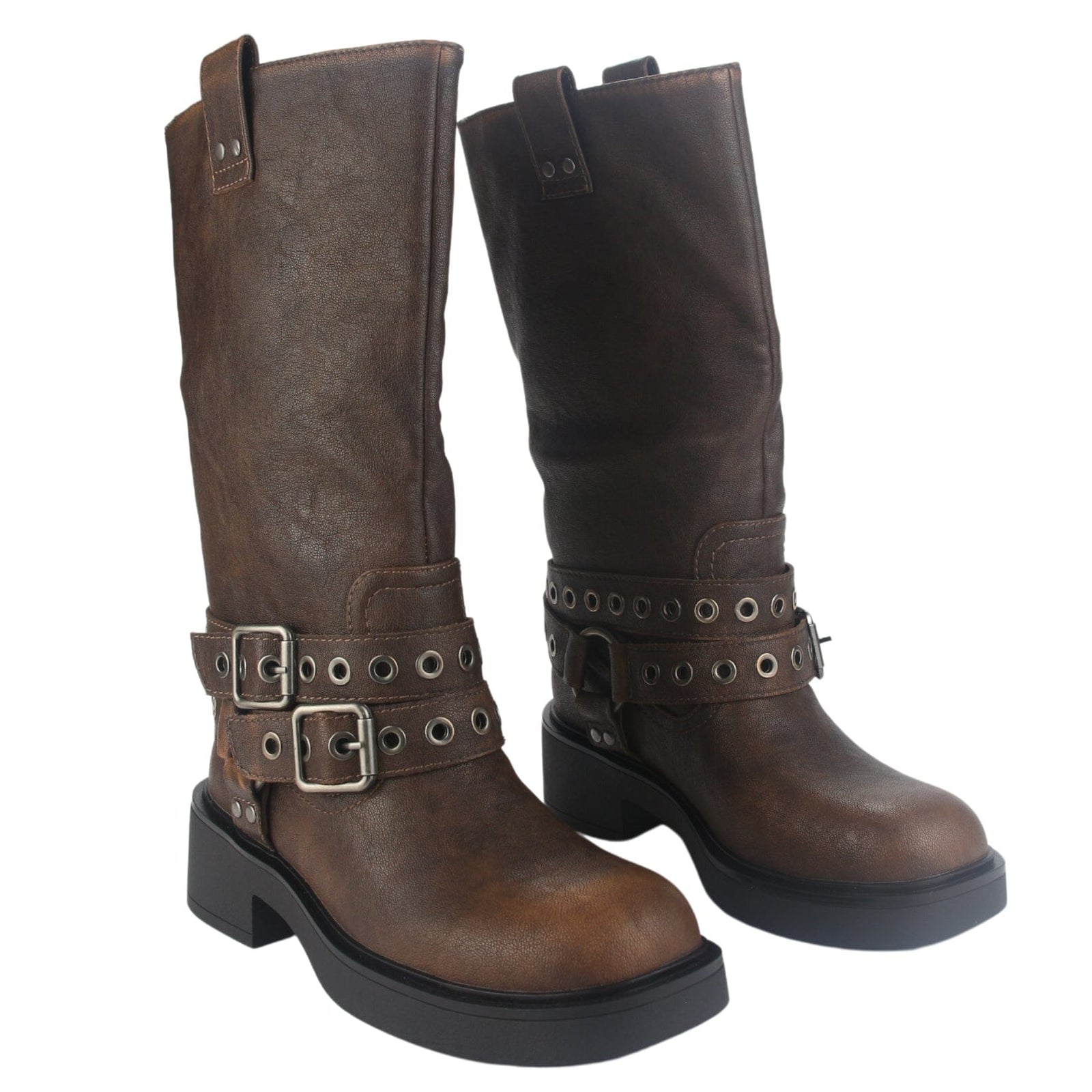 Botin Chalada Mujer Biker-6 Camel Casual Botines Taco Chalada 