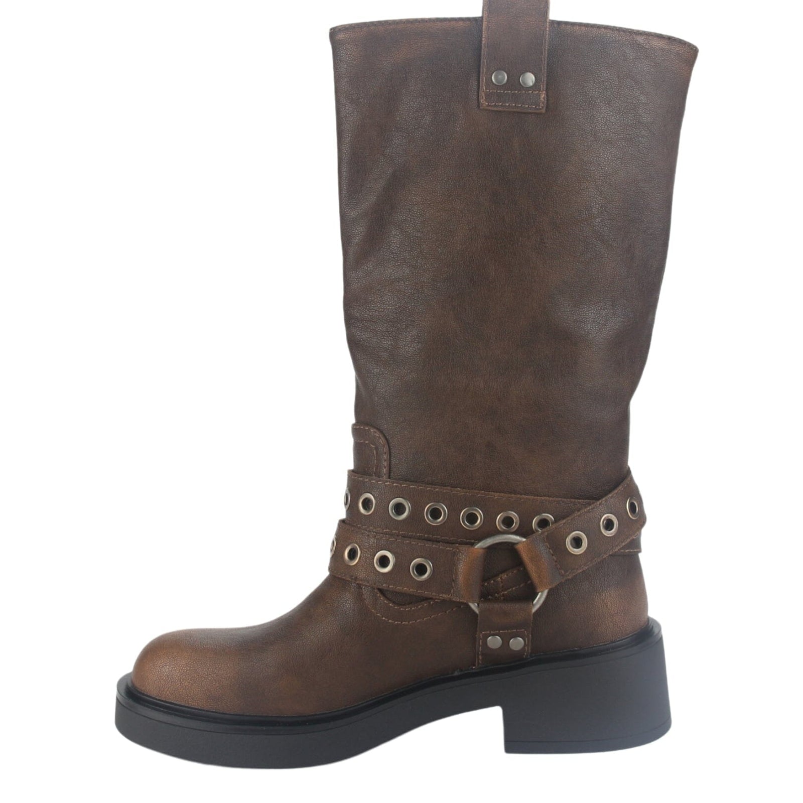 Botin Chalada Mujer Biker-6 Camel Casual Botines Taco Chalada 