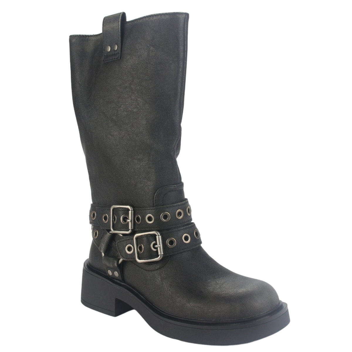 Botin Chalada Mujer Biker-6 Negro Casual Botines Taco Chalada 