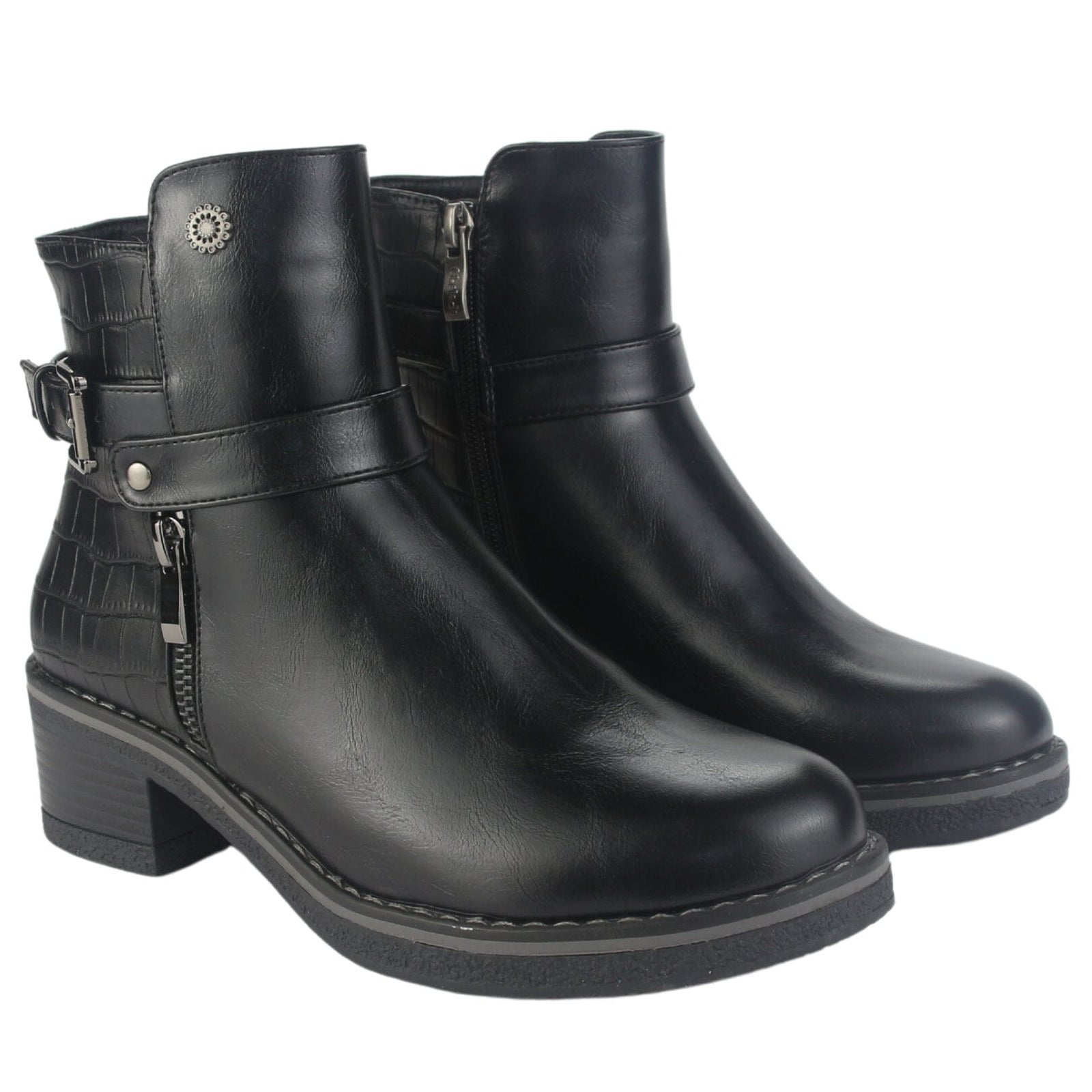 Botin Chalada Mujer Brike-1 Negro Casual Botines Taco Chalada 