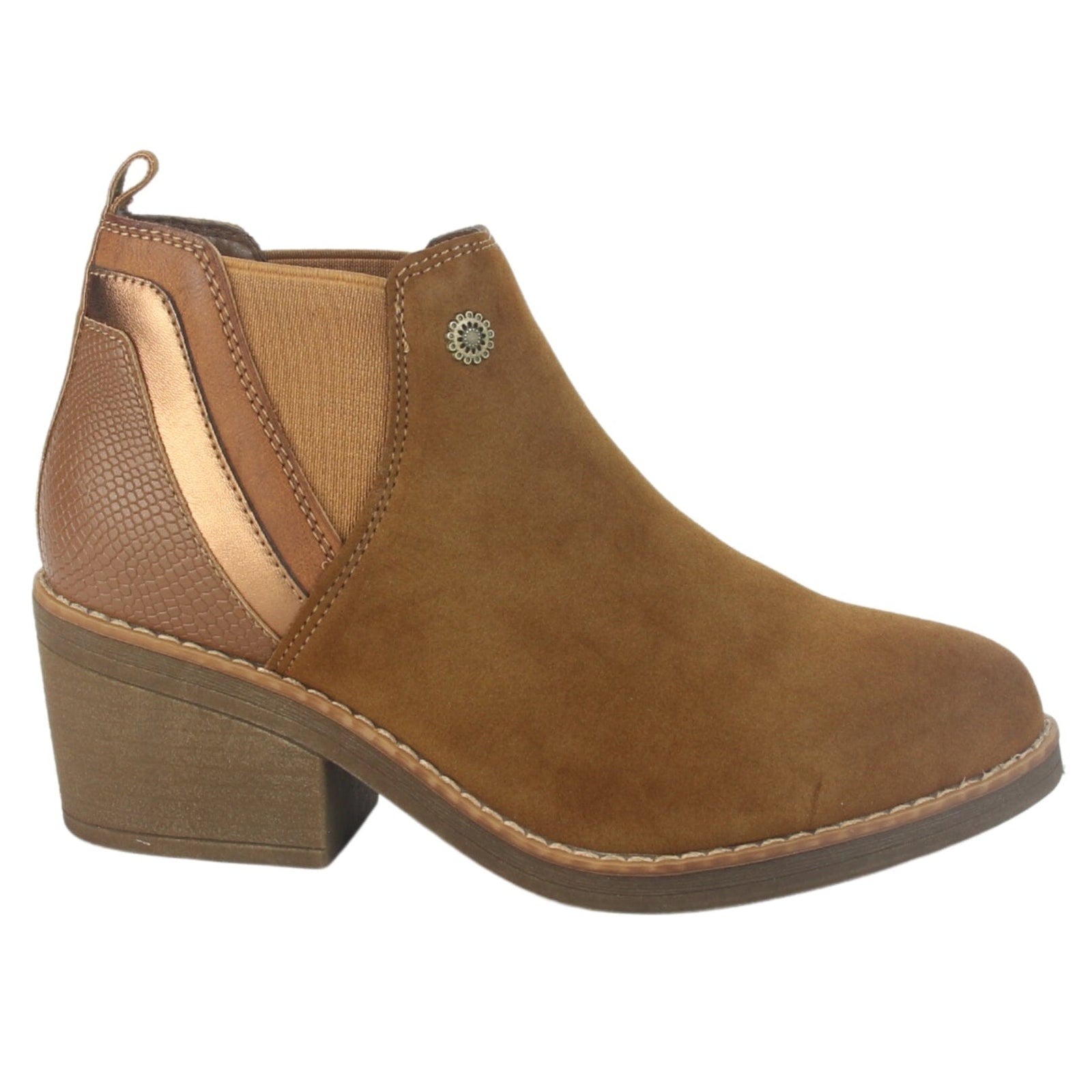 Botin Chalada Mujer Camp-30 Tostado Casual Botines Taco Chalada 