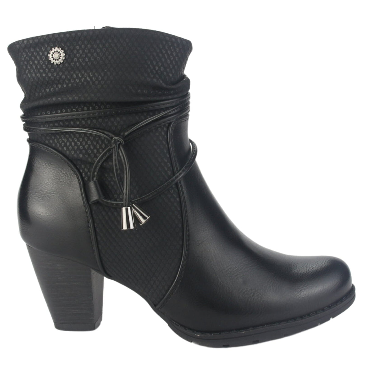 Botin Chalada Mujer Ceta-20 Negro Casual Botines Taco Chalada 