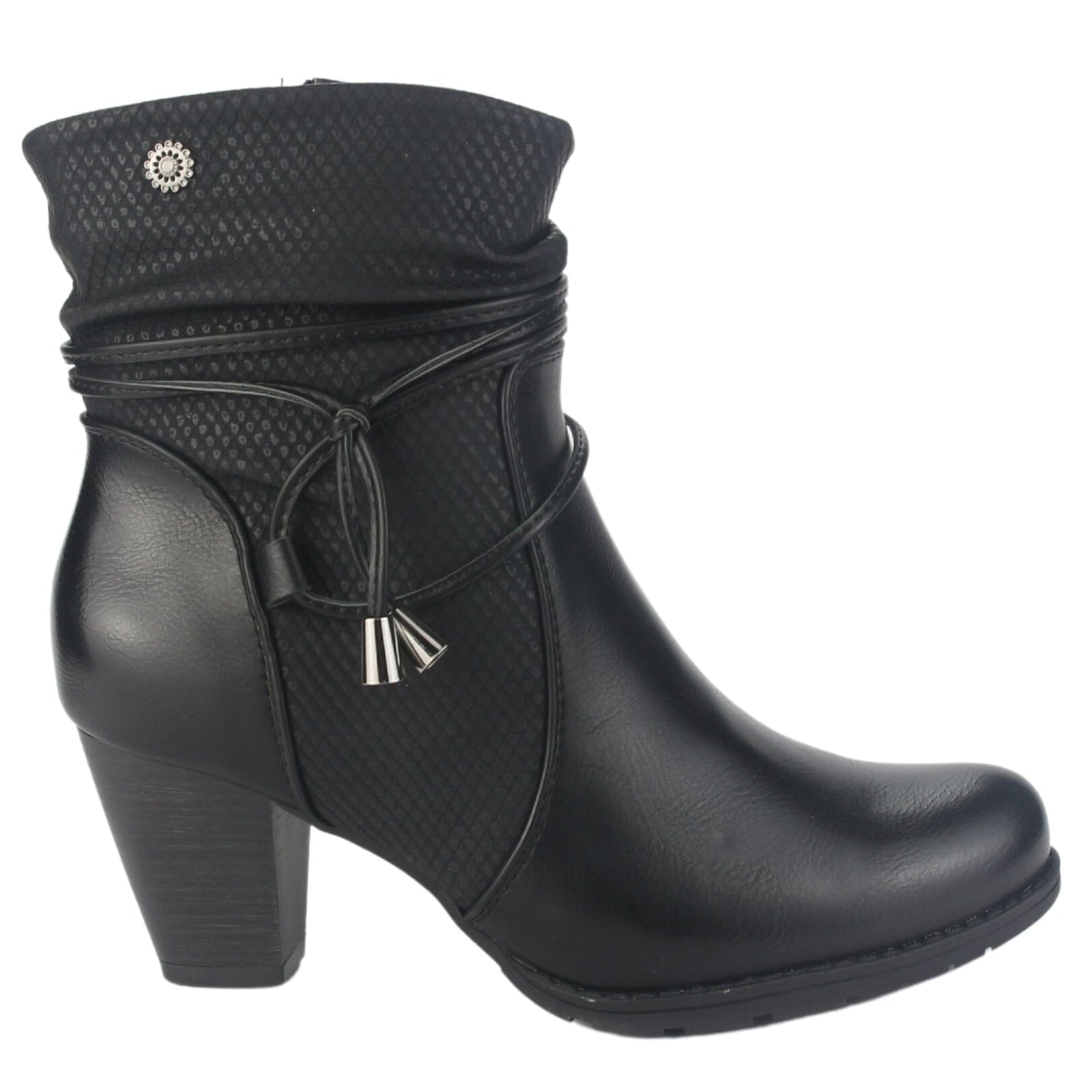 Botin Chalada Mujer Ceta-20 Negro Casual Botines Taco Chalada 