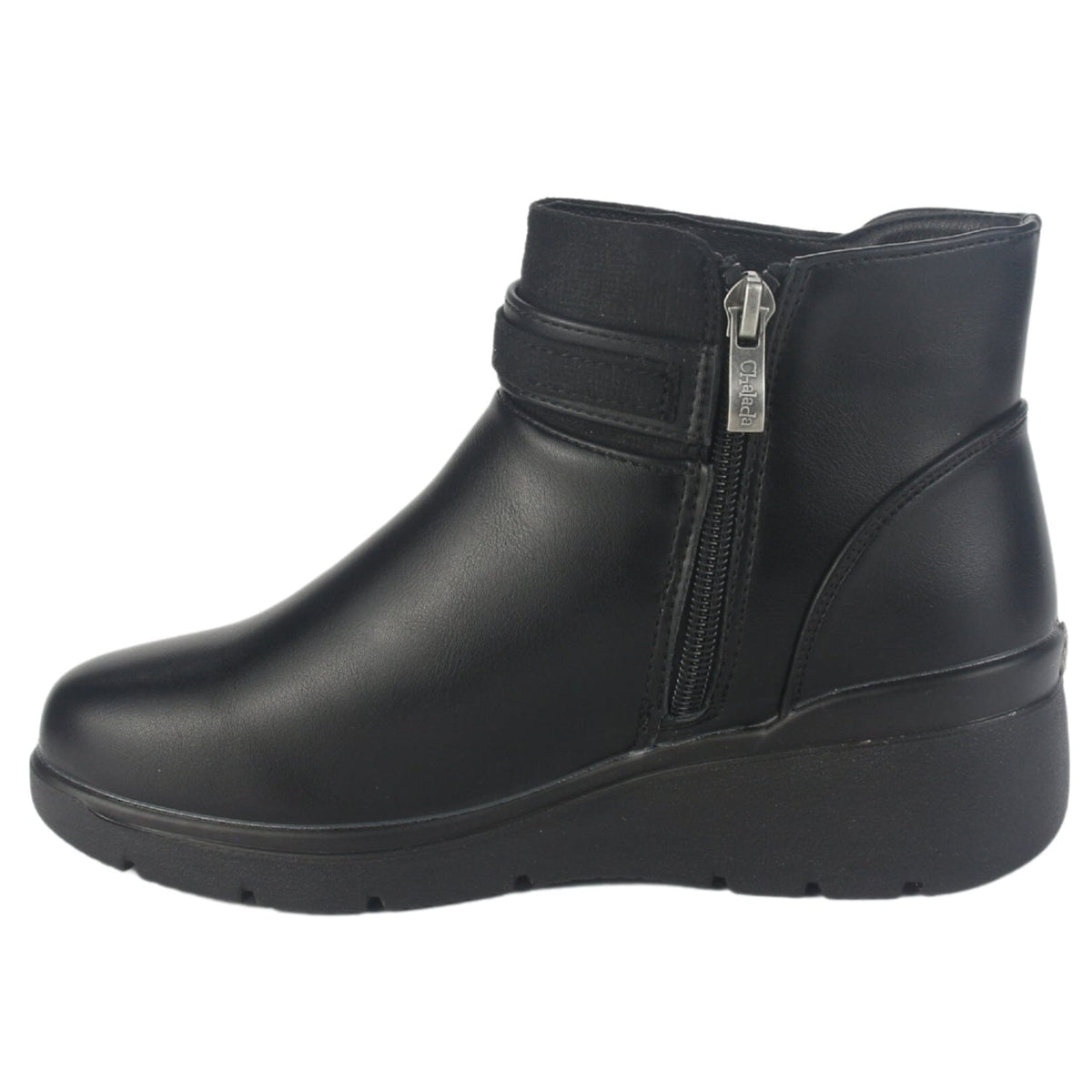 Botin Chalada Mujer Curve-5 Negro Casual Botines Taco Chalada 