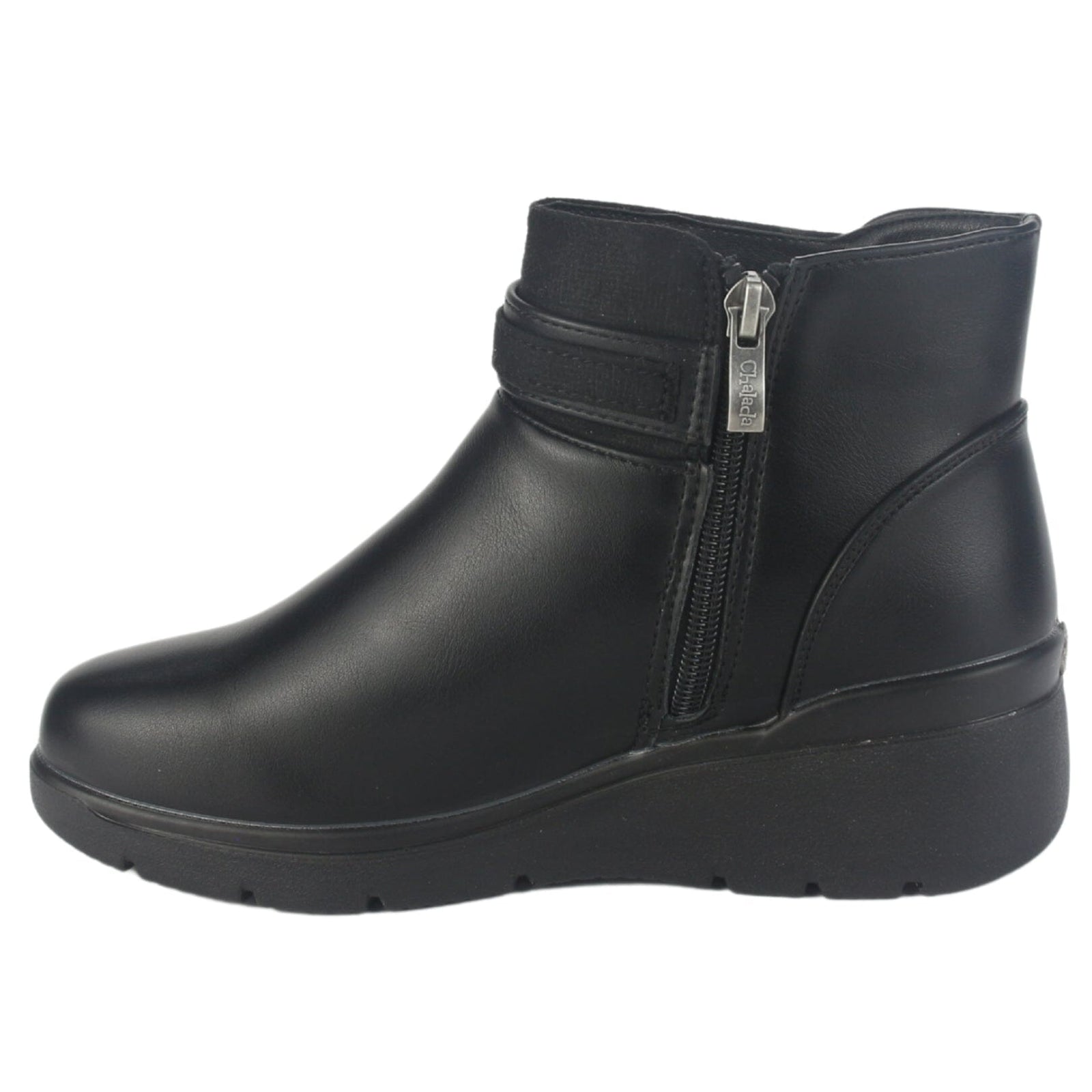 Botin Chalada Mujer Curve-5 Negro Casual Botines Taco Chalada 