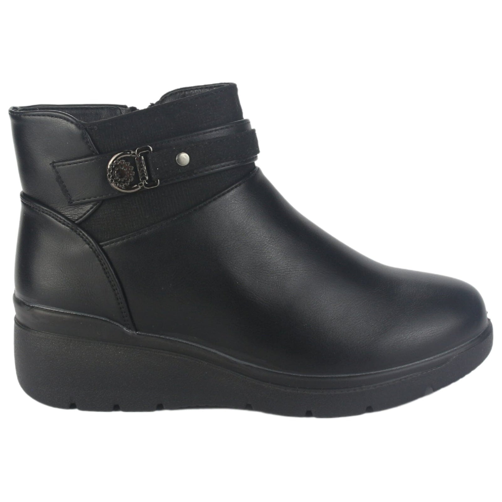 Botin Chalada Mujer Curve-5 Negro Casual Botines Taco Chalada 