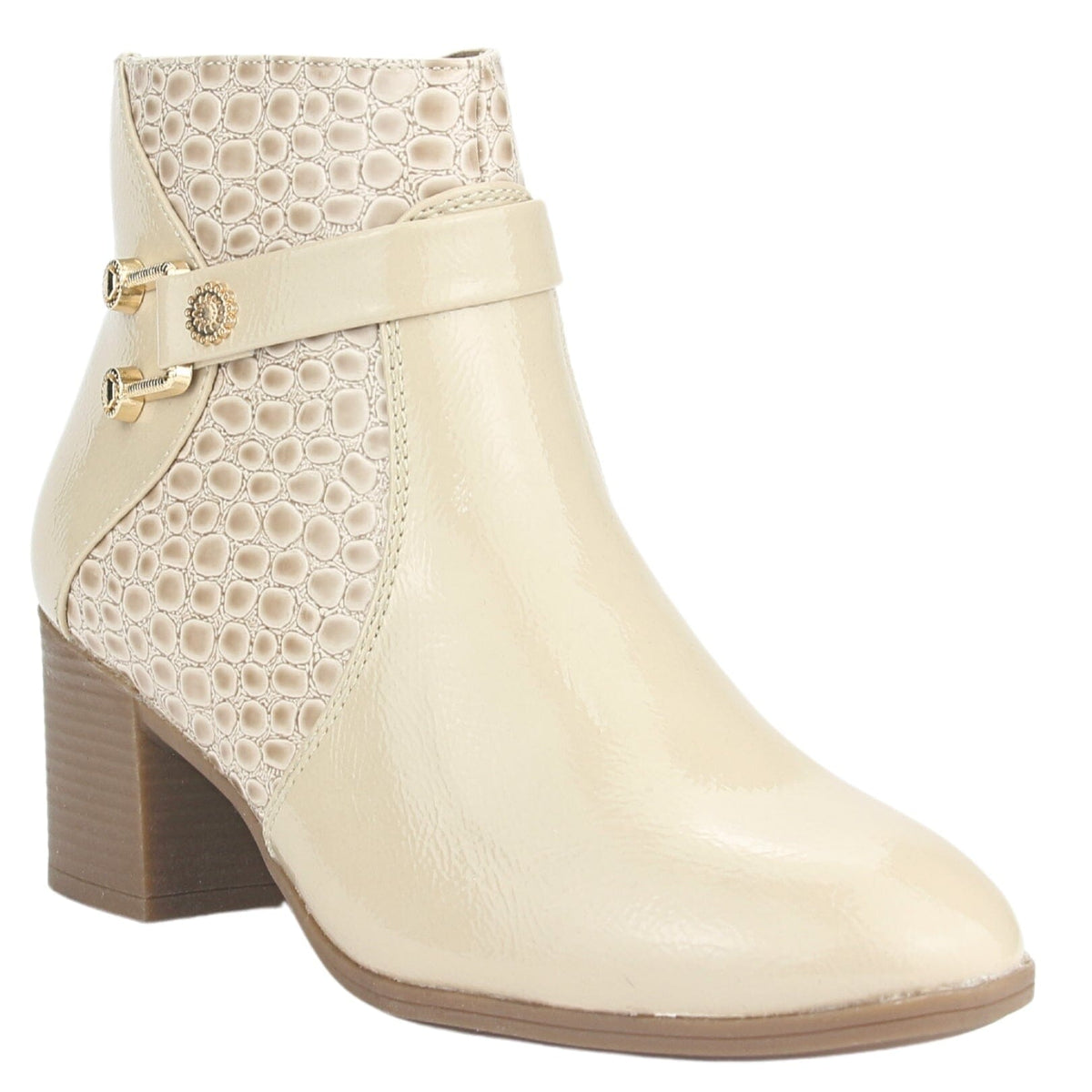 Botin Chalada Mujer Gally-3 Beige Casual Botines Taco Chalada 